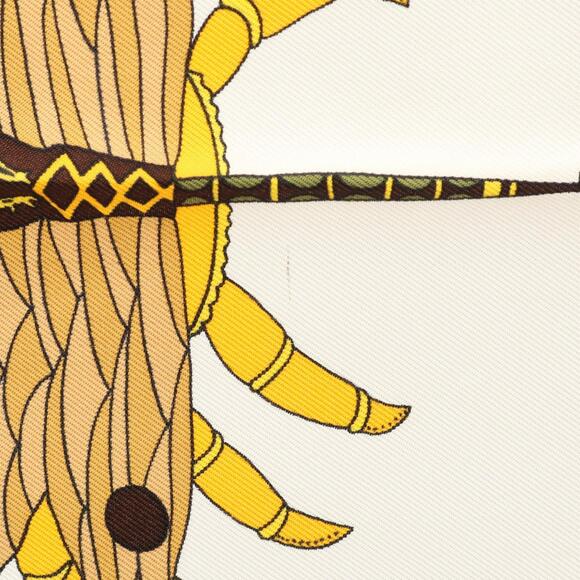 HERMES Authentic Brown Silk Scarf - Picture 5 of 7